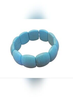 Turquoise Stretch Stone Bracelet - Blue Women Jewelry